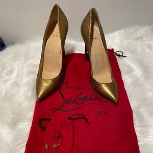 Christian Louboutin heels. Bronze. 37 1/2 size.